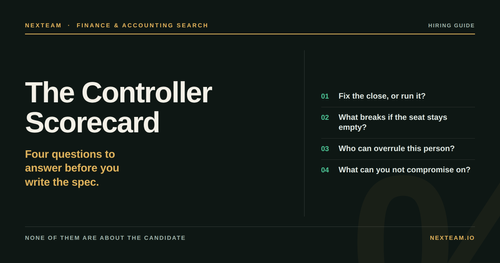 Controller Hiring Scorecard: Four Questions to Ask